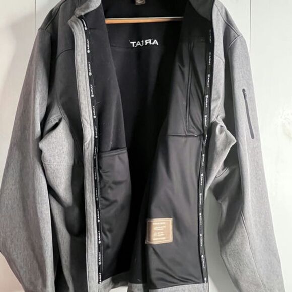 Ariat Men’s XXL Gray Soft Shell Jacket Wind Water Resistant Full Zip Stretch - Picture 9 of 13